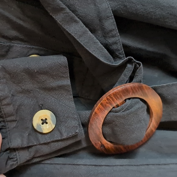 Free People Black Button-Up Belted Shirtdress NWT - Picture 7 of 10